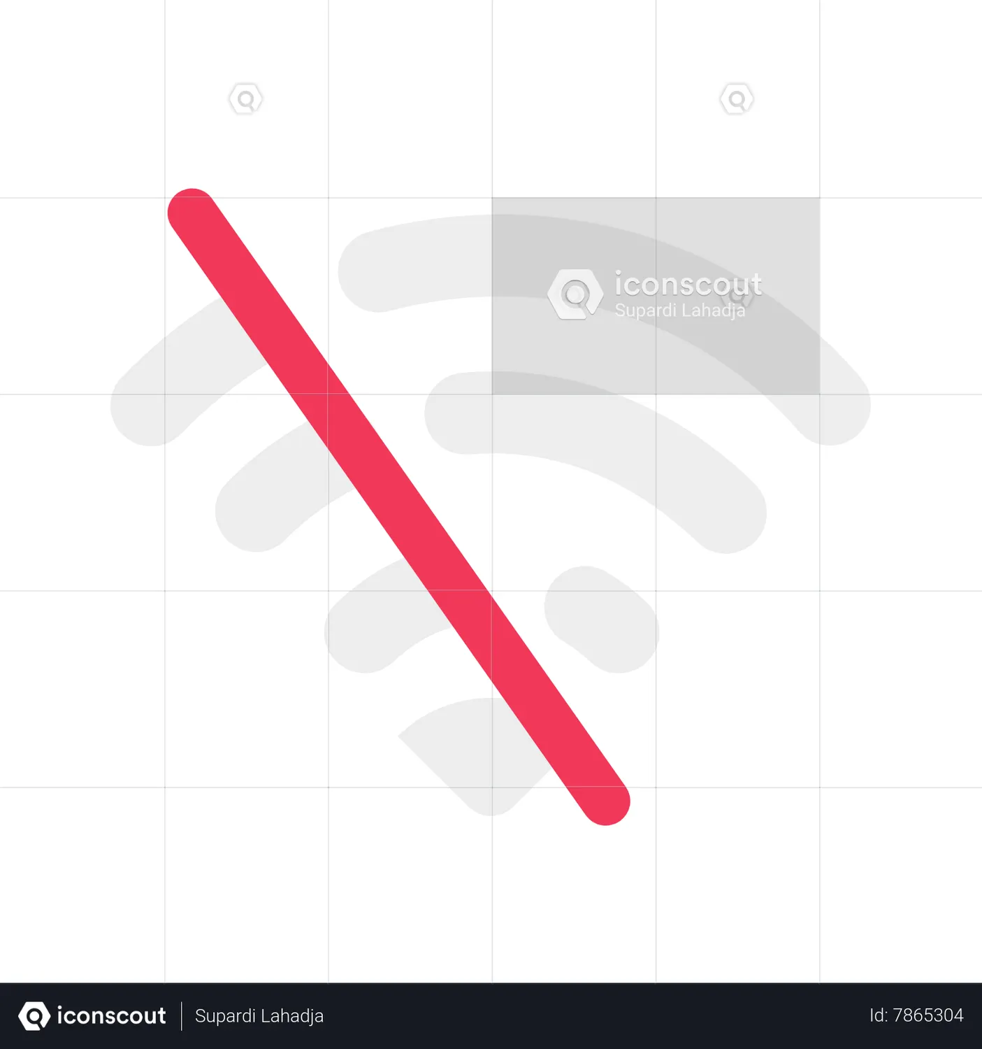 Wifi signal blocked Animated Icon download in JSON, LOTTIE or MP4 format