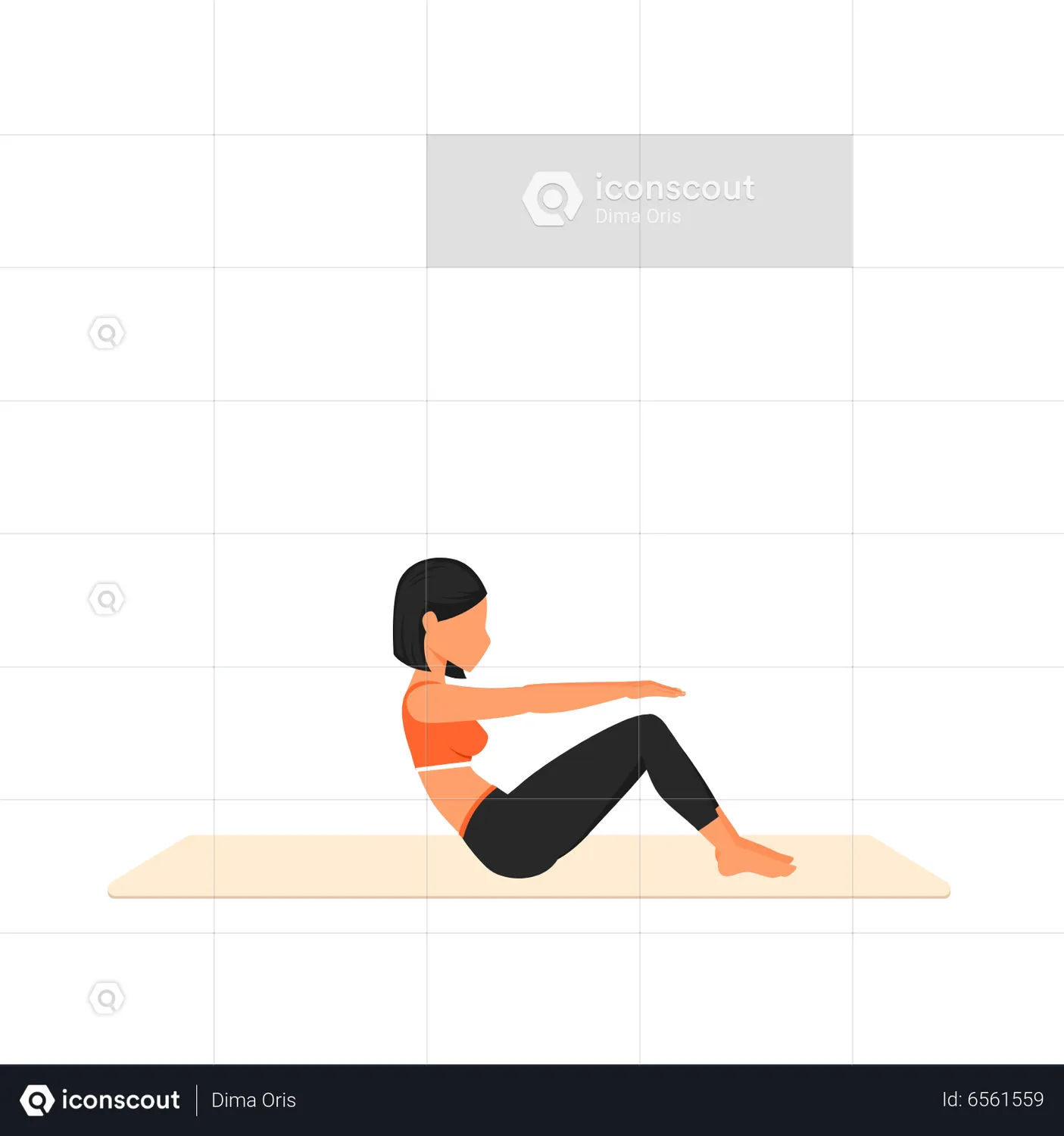 WomanDoingSit-upsWorkoutAnimation-FreeDownloadGym&FitnessAnimations|IconScout