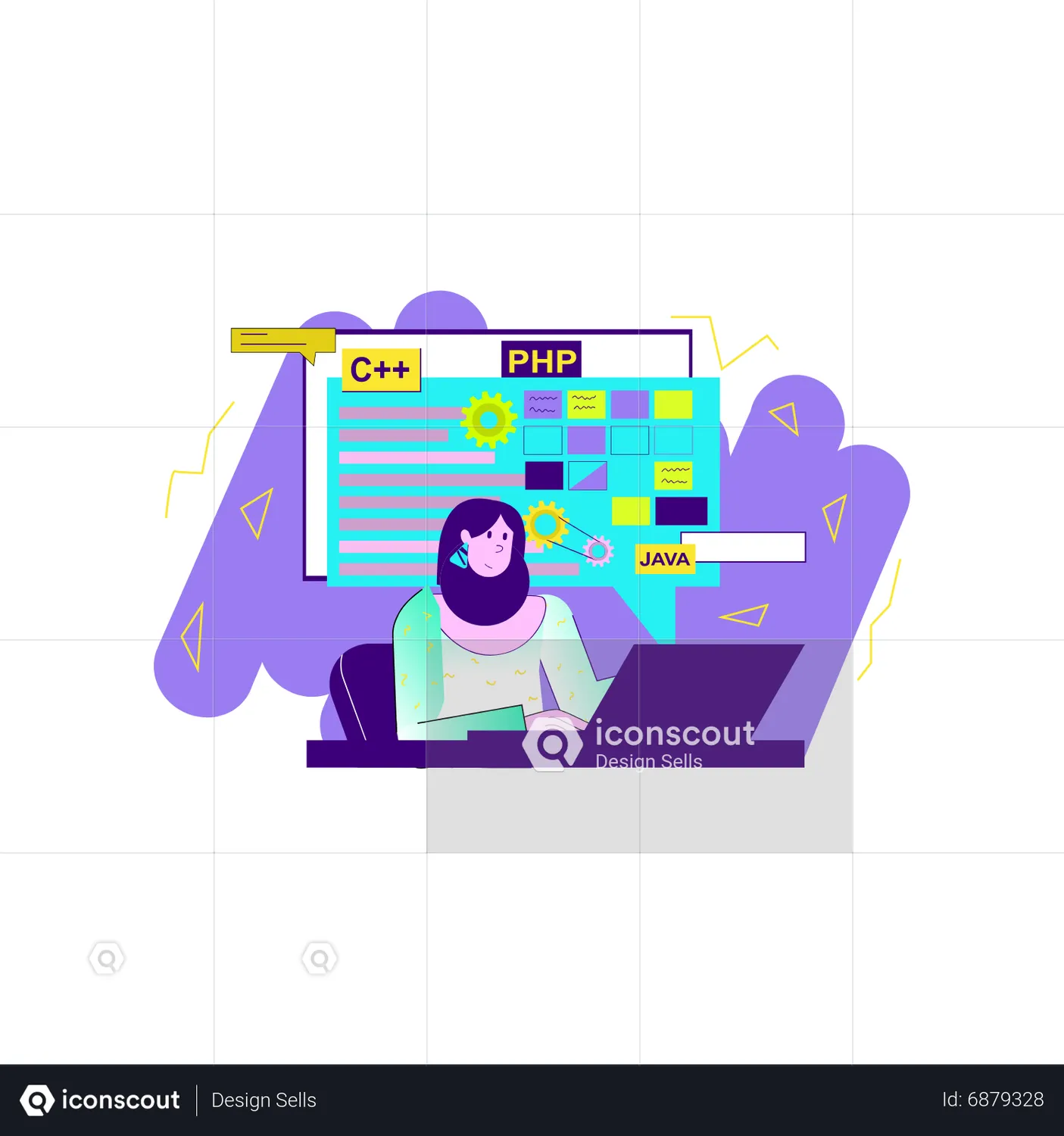 Woman Doing Web Development Animation - Free Download People Animations ...