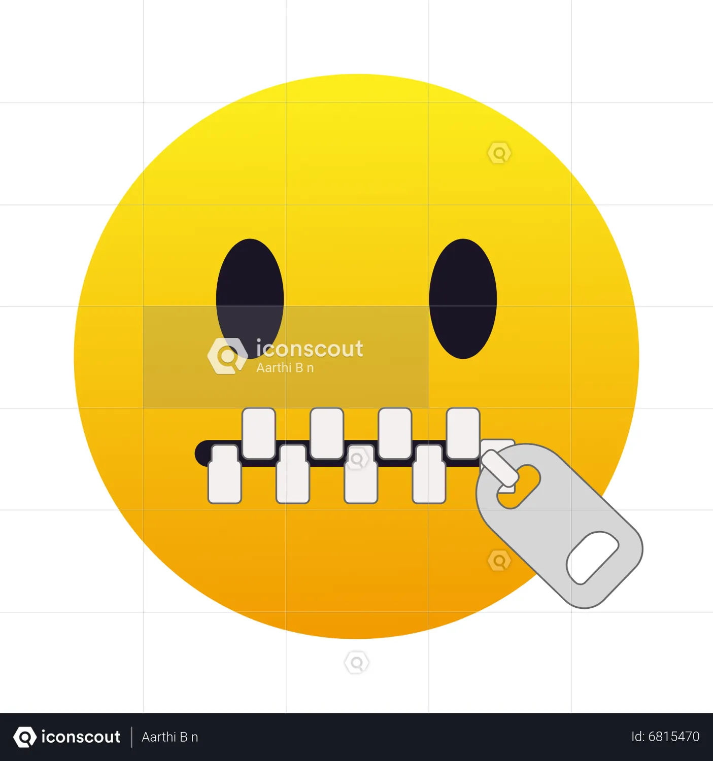 Zipper Mouth Face Animated Icon - Free Download Sign & Symbols Animated 