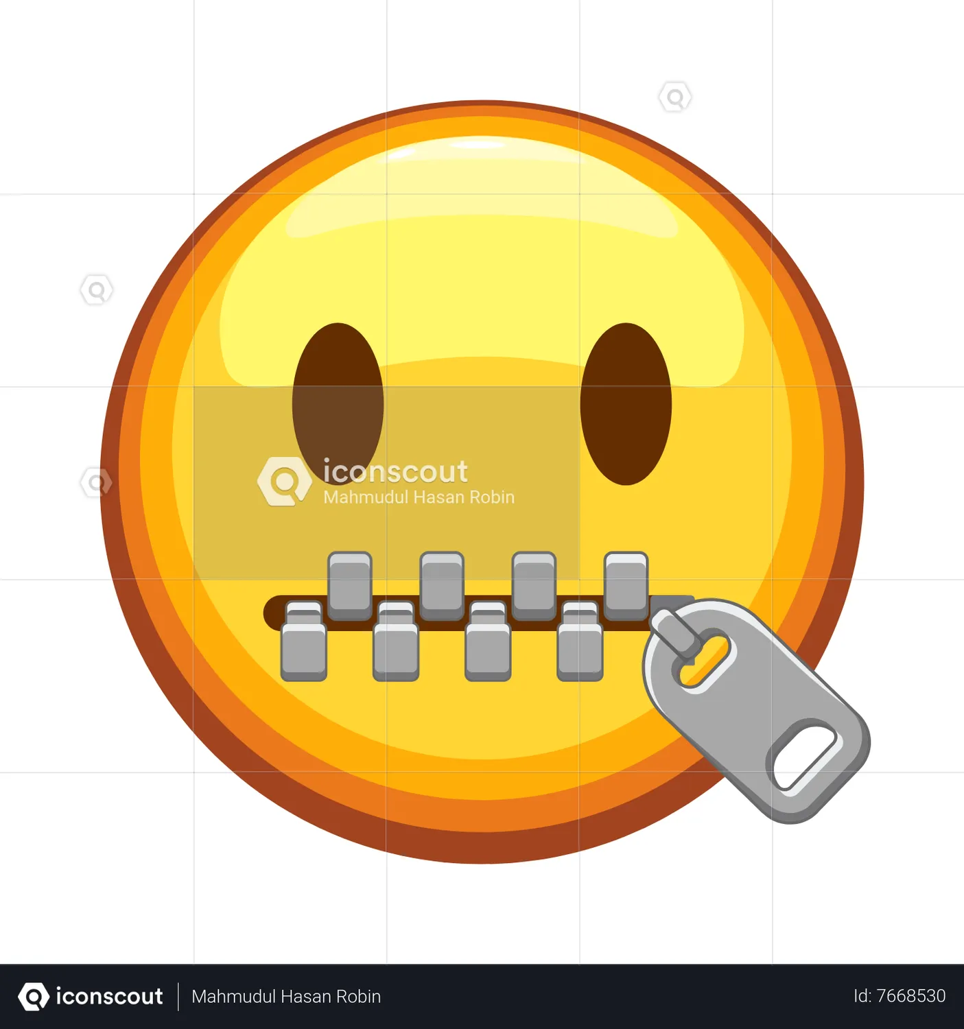 Zipper Mouth Face Emoji Animated Icon download in JSON, LOTTIE or MP4 ...