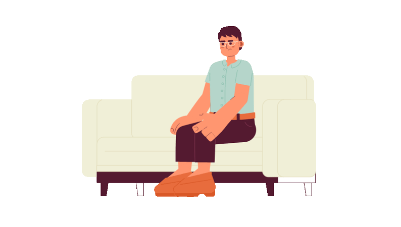 animated man sitting