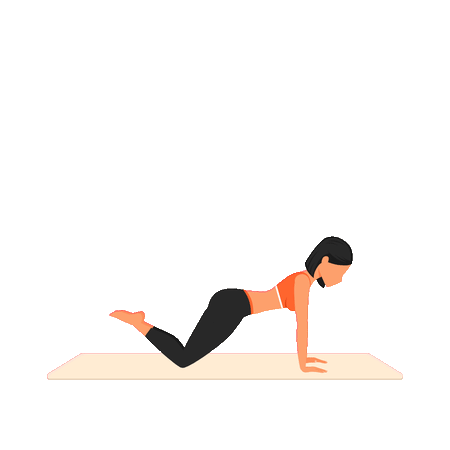 Woman Doing Knee Push Ups Animated Icon download in JSON, LOTTIE or MP4  format