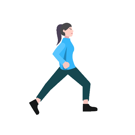 Woman Doing Lunging Leg Calf Stretching Animated Illustration download in  JSON, LOTTIE or MP4 format